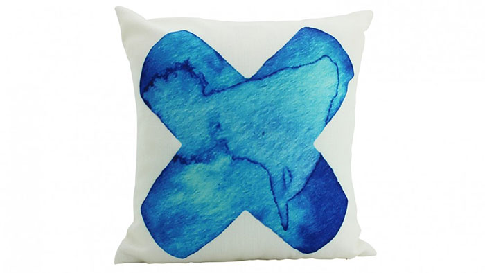 Big X cushion in Blue Domayne