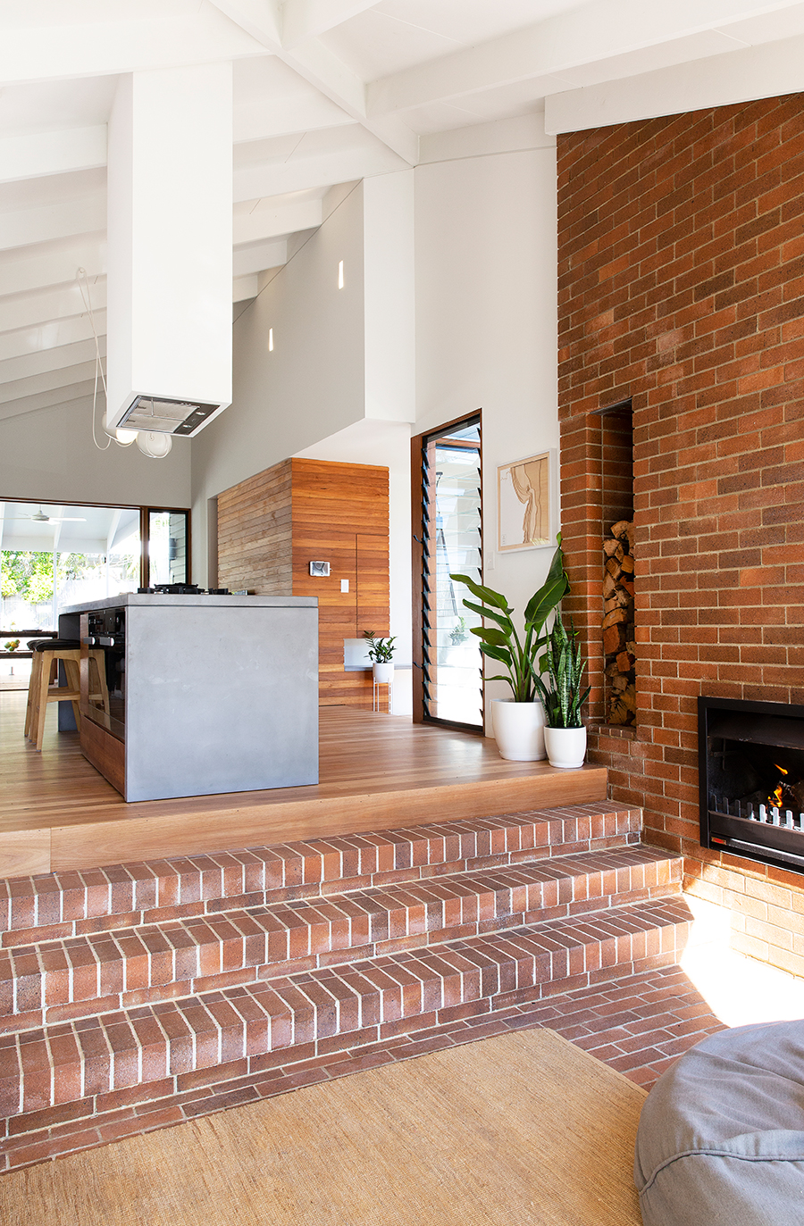 Bacchus House by Smith Architects fireplace brickwork