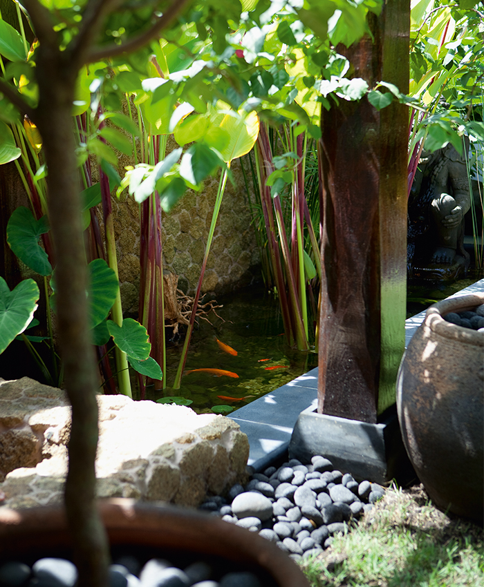 Bali style garden pond