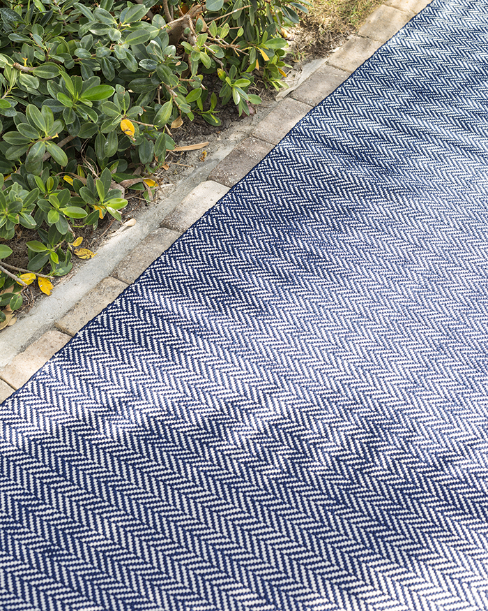 Dash & Albert Herringbone indigo indoor outdoor rugs