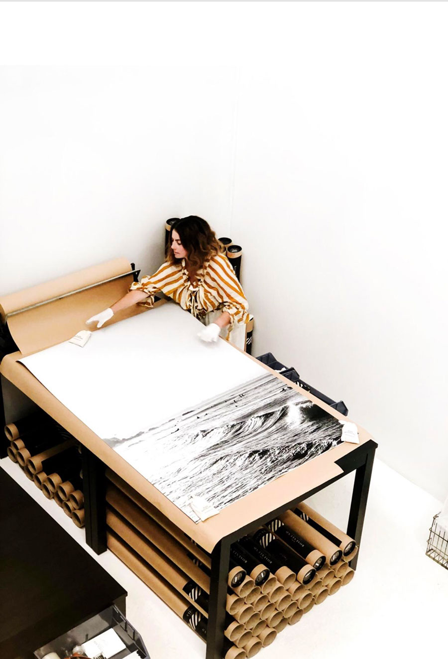 Kara Rosenlund extra large prints in the studio