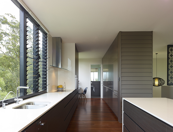 Kitchen galley - The Bird House by Jamison Architects