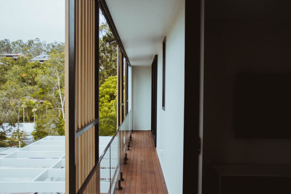 Modern-Compact-Suburban-Home-in-Mitchelton-by-Flourish-Architecture-balcony-hallway-or-walkway