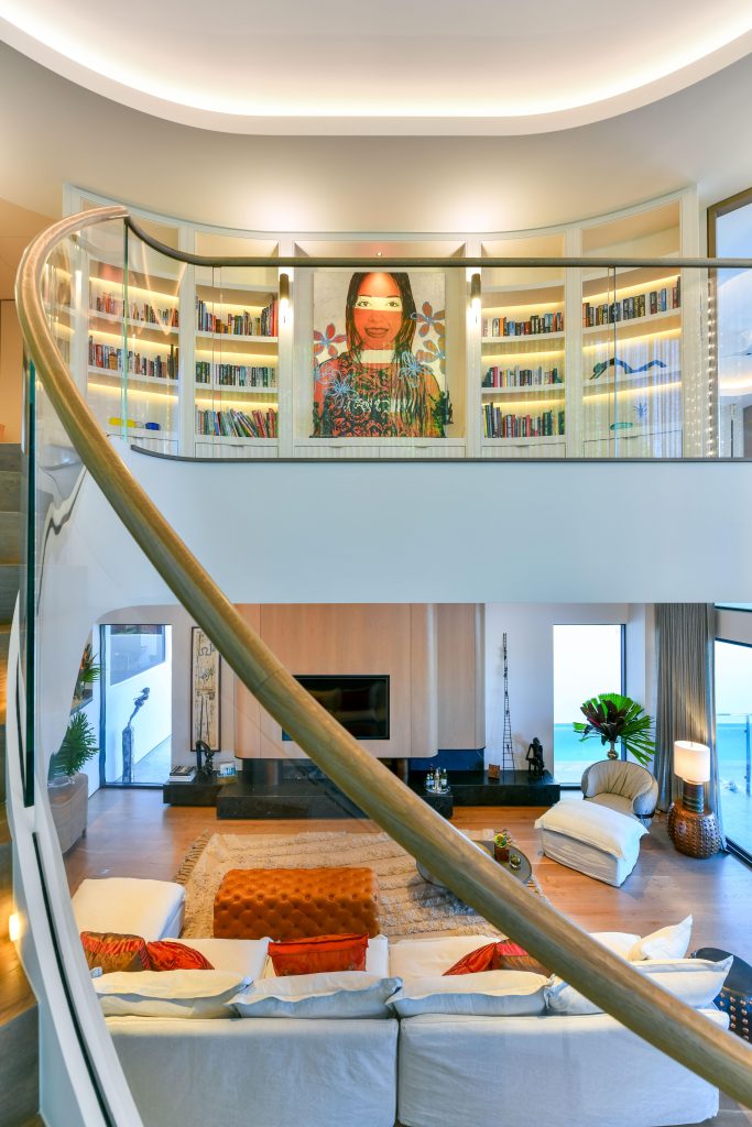 Luxury-home-renovation-by-Hampton-Homes-Australia-stairs-with-view-of-the-library