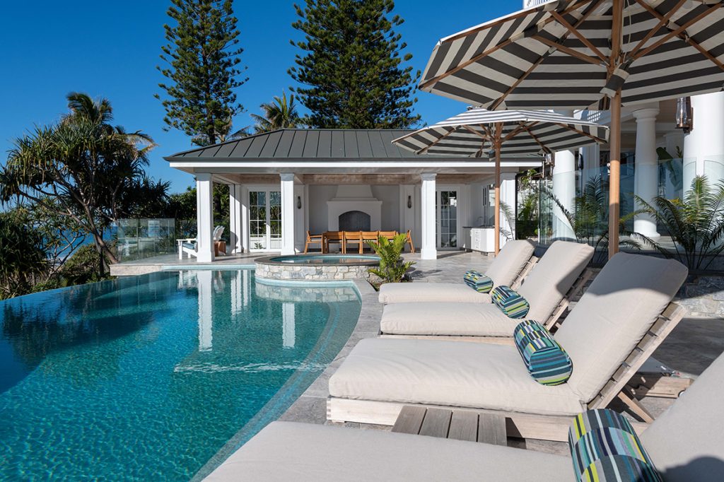 Hampton homes - exterior - swimming pool with poolside seats
