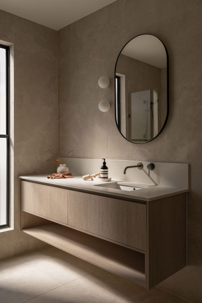 KJK Interiors + Slate Property interior bathroom vanity