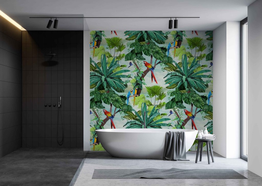 Miss Lolo Australia - tropical inspired mural bathroom