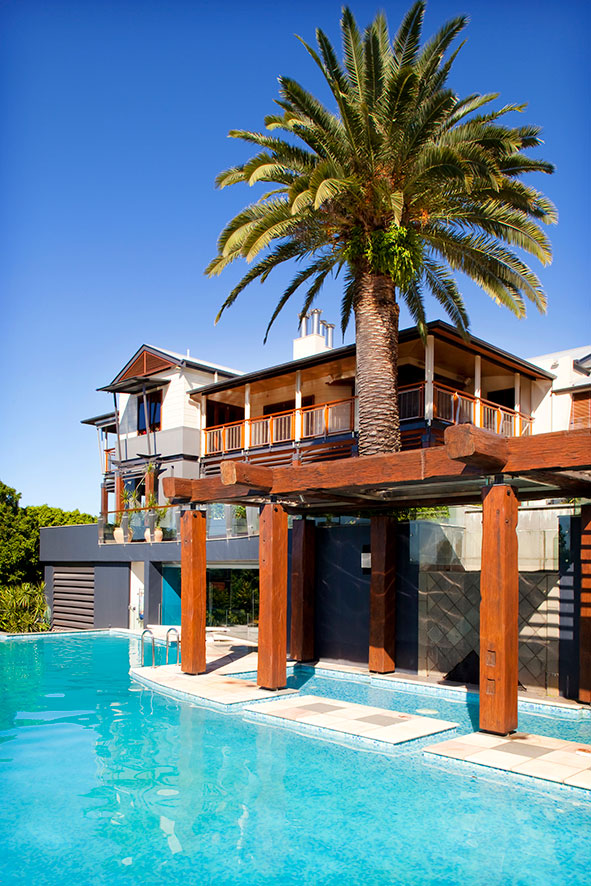 Dion Seminara Architecture - exterior - swimming pool with a palm tree